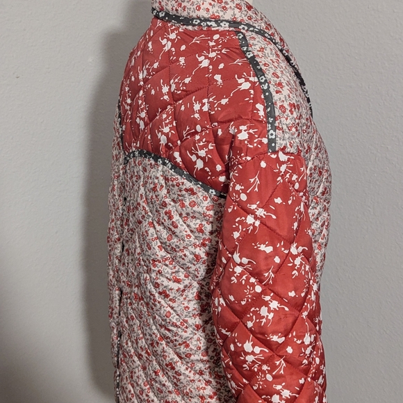 Patchwork Floral Quilted Jacket Cottagecore Shacket Oversized Xsmall - Picture 5 of 11